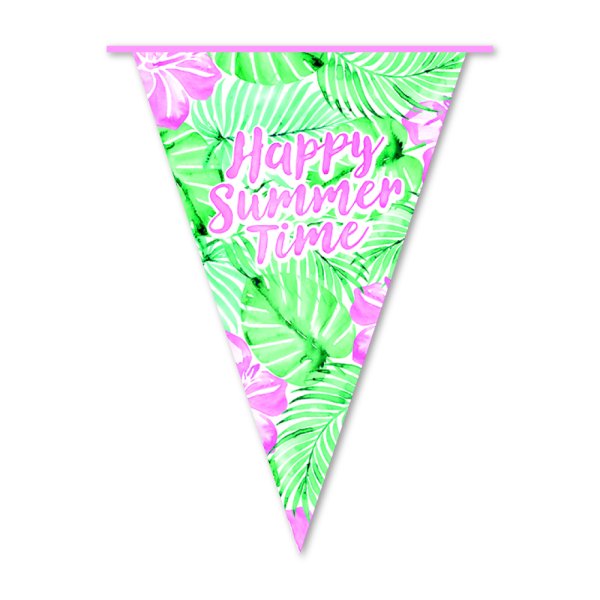 Flaggirlang - Happy Summer Time - 20x30 cm flaggor - 10 m Flaggirlang - Happy Summer Time - 20x30 cm flaggor - 10 m