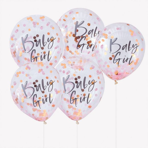 Konfettiballonger - Baby girl - Twinkle Twinkle - 5-pack Konfettiballonger - Baby girl - Twinkle Twinkle - 5-pack