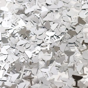 Bordskonfetti - Champagneglas Silver - 14g