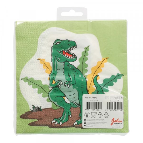 Servetter - Dinosaurie - 16-pack