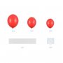 Ballonger Hj�rta med Ram - R�d