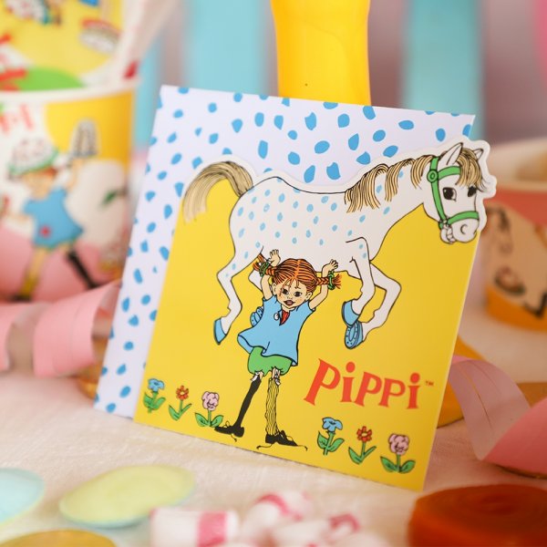 Inbjudningskort Pippi L�ngstrump, 8-pack