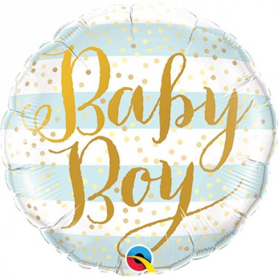 Folieballong - Baby boy - Bl/Guld