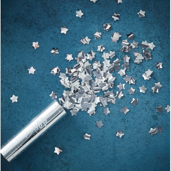 Konfettikanon - Silver - stjärnor Konfettikanon - Silver - stjärnor