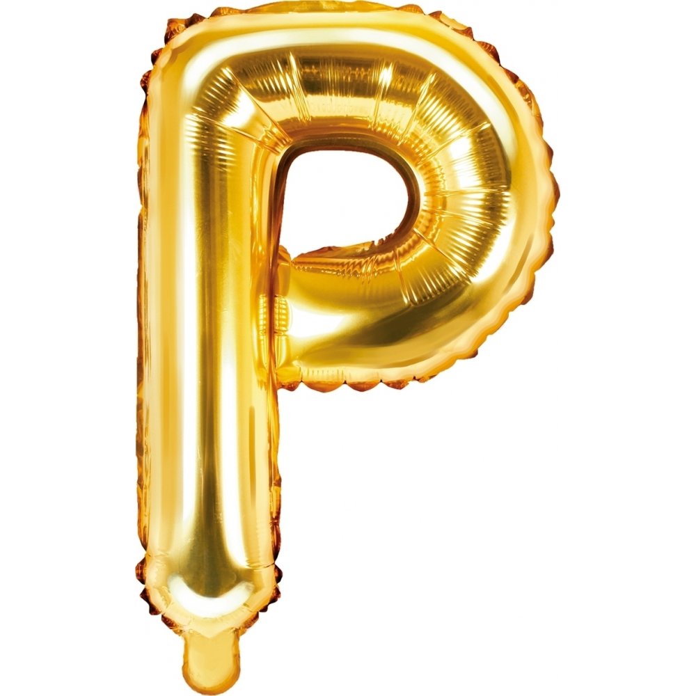 Bokstavsballonger – Guld – 35 cm – Bokstav: P – Bokstavsballonger, Ballonger