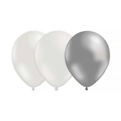 Ballonger - 15-pack - Silver/Vit/Metallic vit