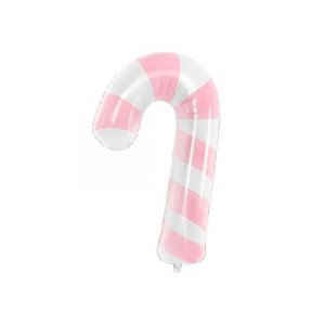 Folieballong - Pink Christmas - Candy Cane - Rosa/Vit