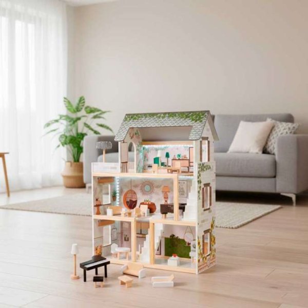 Docksk�p LULILO FLORO boho med LED-belysning 78 cm Tr�