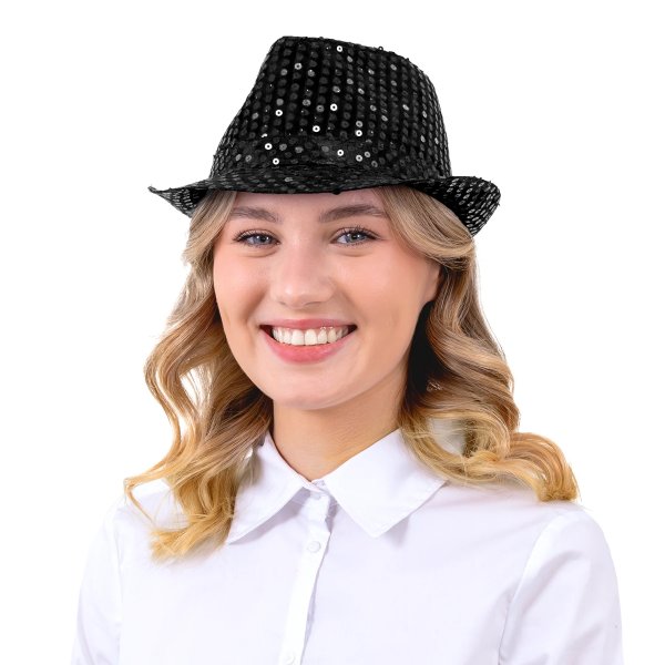 Svart hatt med paljetter