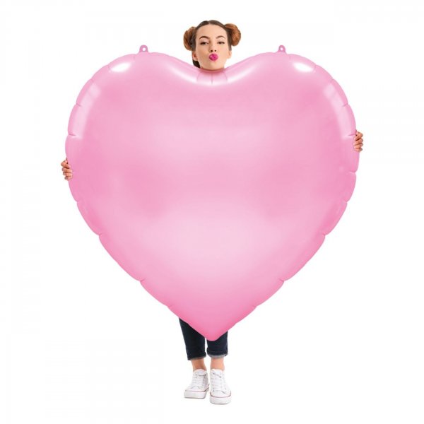 Folieballong - Hj�rtformad XXL - Rosa