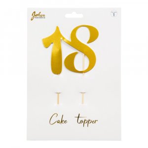 Cake topper - 18 - Guldmetallic