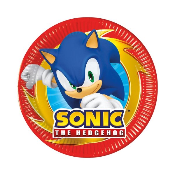 Papptallrikar - Sonic - 20 cm - 8-pack
