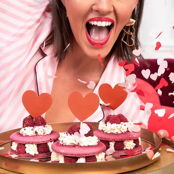 Konfetti - Hjrtan - Ljusrosa - 15 g