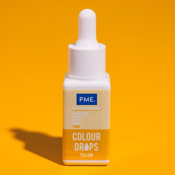 PME Colour Drops - Oljebaserad livsmedelsf�rg - Gul - 20 ml