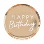 Papptallrikar - Happy Birthday - Guldmetallic - 8-pack