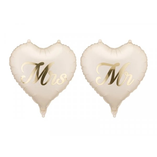 Folieballonger - Mr & Mrs - Ros�guld