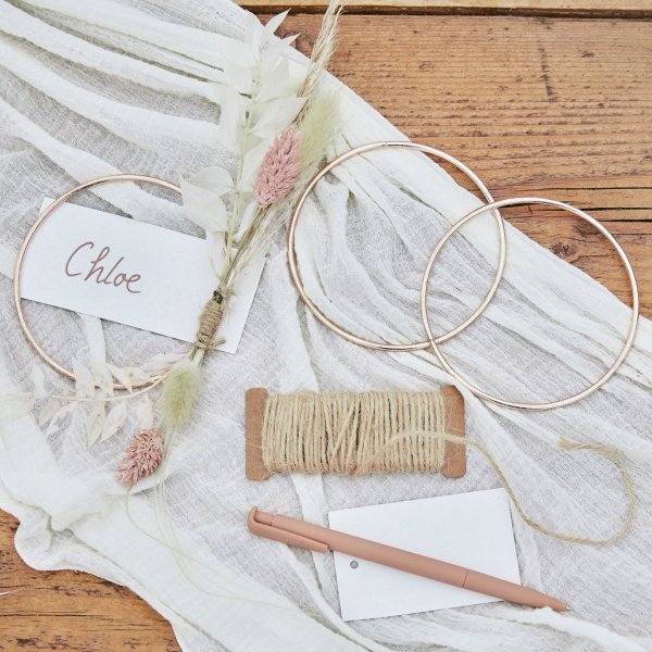 Placeringskort - DIY - Metallring - 4-pack