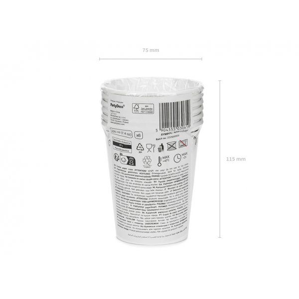 Pappersmugg med ornament - Vit