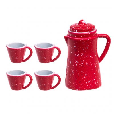 Miniföremål - Kaffeservis - Röd