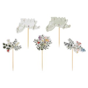 Cake Picks - Floral Hen - 12-pack