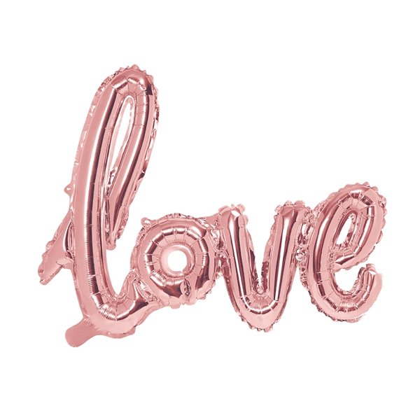 Folieballong - Script - Love - Roséguld Folieballong - Script - Love - Roséguld