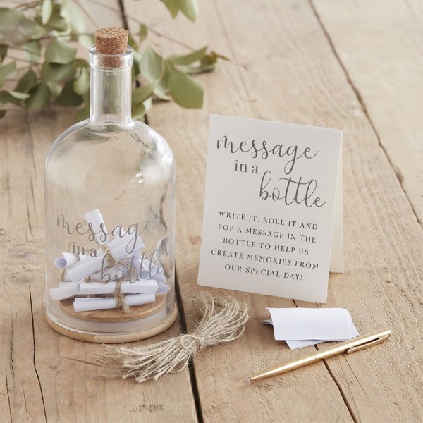 Alternativ gstbok - Glasflaska - Botanical Wedding