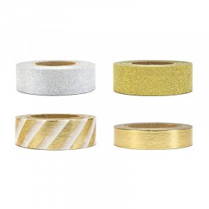 Washitape - 4-pack - Guld/Silver