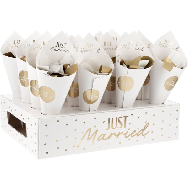 Konfettikit till br�llop - Just Married - 16-pack