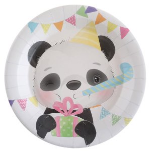 Papptallrikar - Pastel Panda - 10-pack