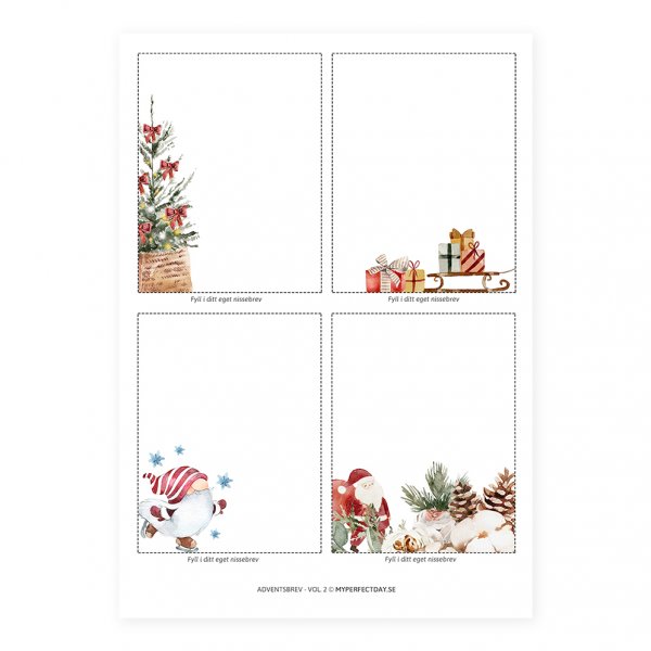 Färdiga nissebrev - Adventsbrev - Vol.2 Färdiga nissebrev - Adventsbrev - Vol.2