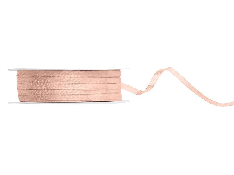 Satinband – 25 m – Aprikos – Bredd: 3 mm – Satinband, Band & Snören till bröllop