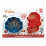 Utstickare med prägling - Mermaid & snäcka - Decora - 2-pack Utstickare med prägling - Mermaid & snäcka - Decora - 2-pack