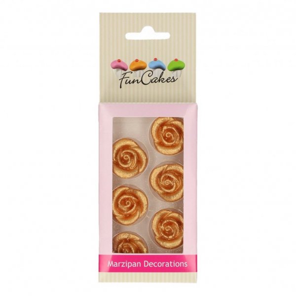 Marsipanrosor - 6-pack - Guld