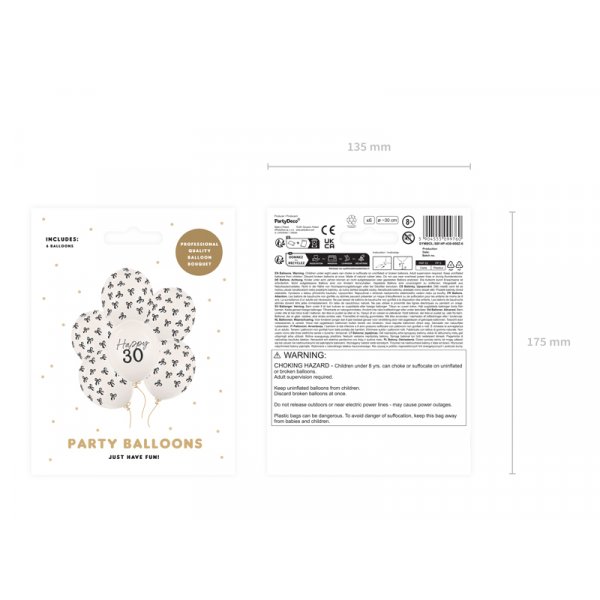 Ballonger - Pastellvit - 30 st