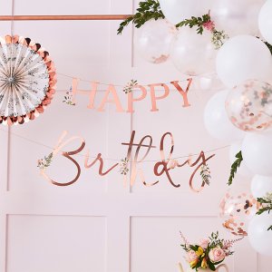Backdrop - Happy Birthday - Floral