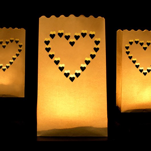 Lanternor - Ljuspåsar - Hjärta - 11 st lyktor Lanternor - Ljuspåsar - Hjärta - 11 st lyktor