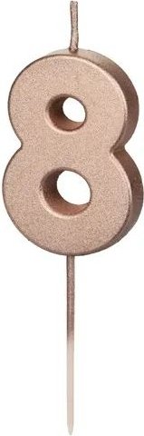 Sifferljus - Roséguld - 8 - Tårtljus, Tårtdekorationer till kalas