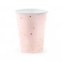 Pappersmuggar Rosa med Guld Prickar