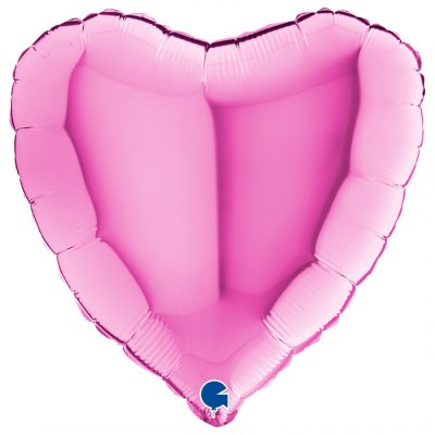 Folieballong - Hjrta - Hot Pink - 46 cm