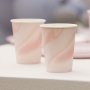 Pappmuggar - Rosa marmor - 8-pack