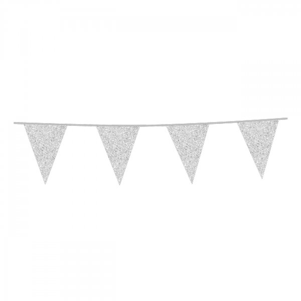 Girlang - Glittrande silvervimplar - 6 m Girlang - Glittrande silvervimplar - 6 m