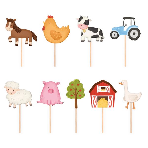 Cake Picks - Bondgård - 9-pack Cake Picks - Bondgård - 9-pack