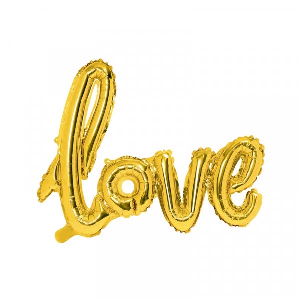 Folieballong - Script - Love - Guld Folieballong - Script - Love - Guld