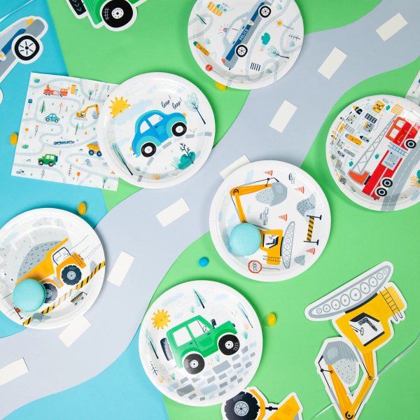 Papptallrik - Stadens trafik - 6-pack