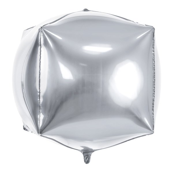 Folieballong - Kub - Silver