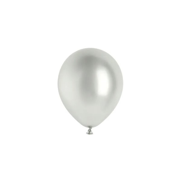 Ballong - Glossy - Silver - 12 cm - 50-pack