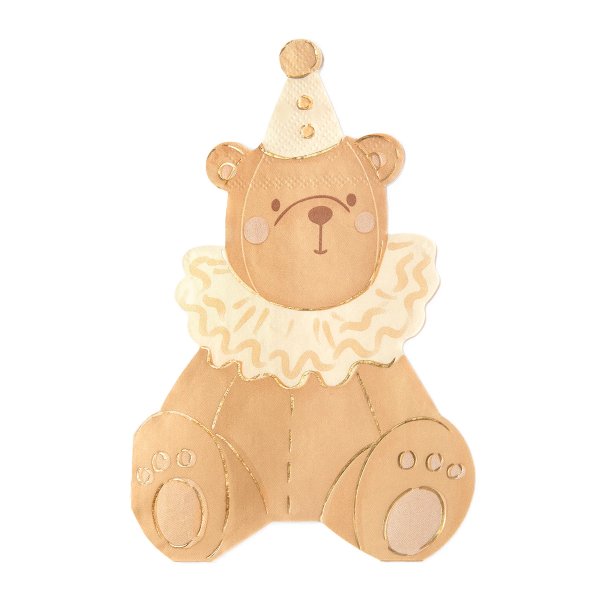 Servetter - Nalle med partyhatt -10-pack