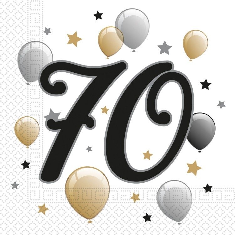 Servetter 70 år Gold & Black – Fyndhörnan
