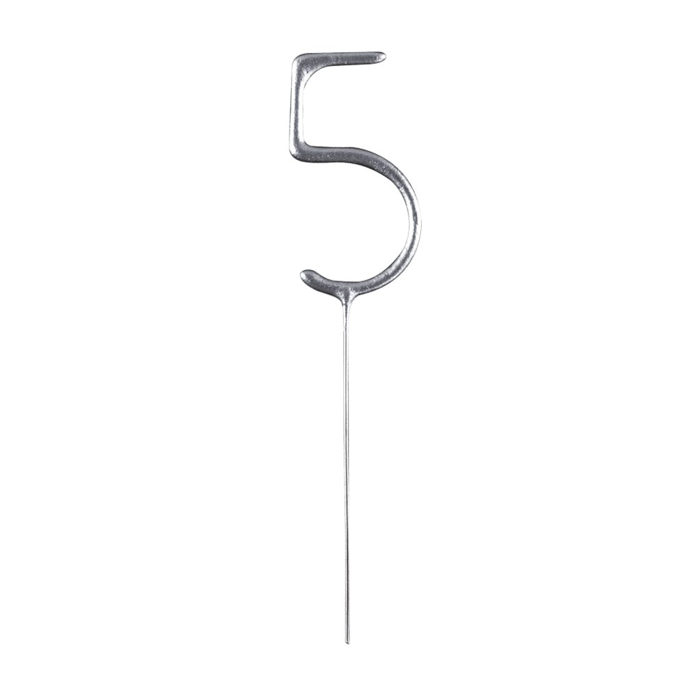 Tomtebloss – Siffra – Silver – Siffra: 5 – Tomtebloss & Isfacklor, Cake Toppers