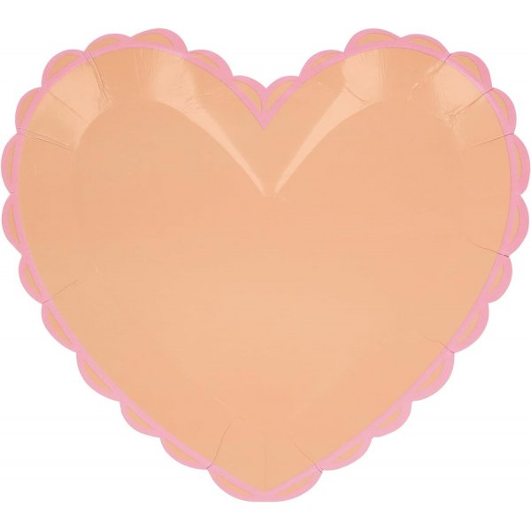 Papptallrikar - Hjärtan - Pastellfärger Papptallrikar - Hjärtan - Pastellfärger